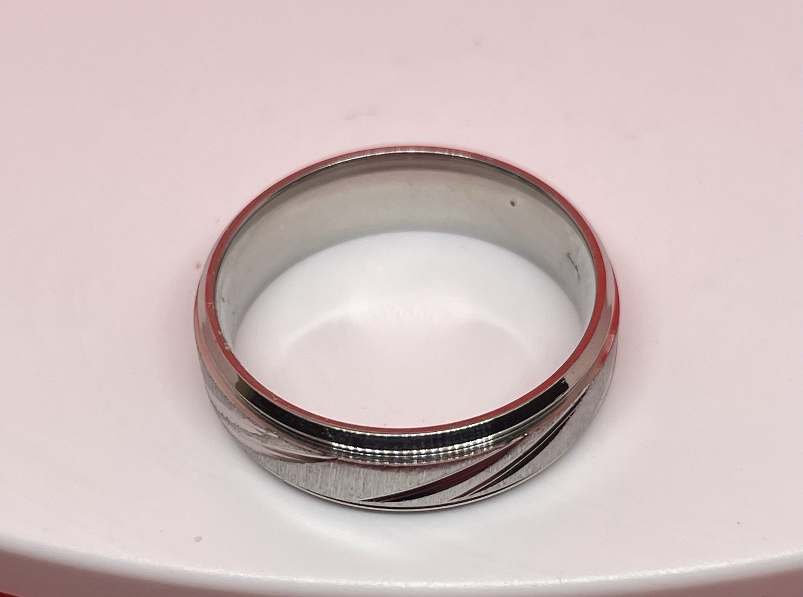 Titanium Steel Couple Style Ring With A Cool Simple Design ! Size 8
