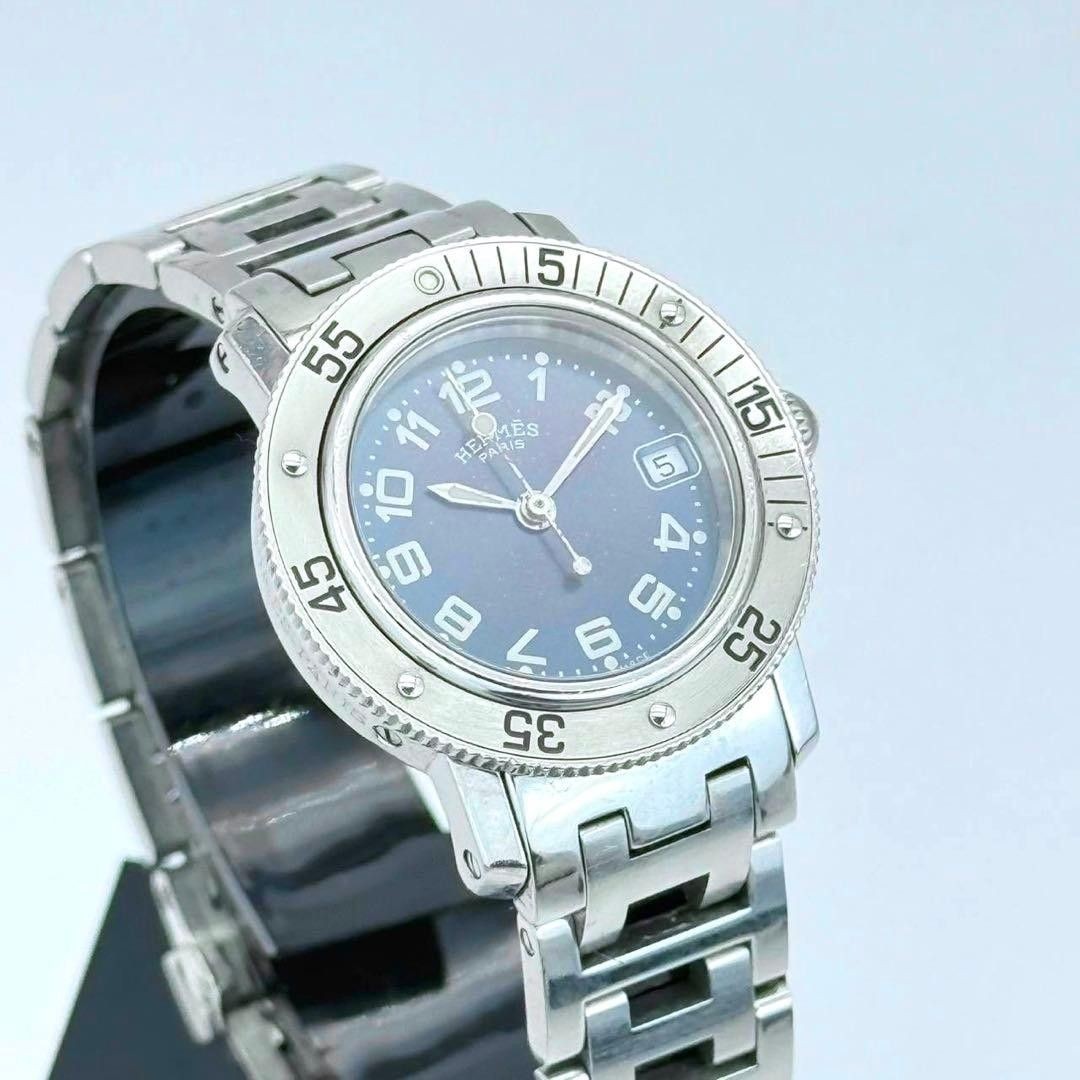 [B1P] Hermes Clipper Diver Navy Dial Mens Boys Size Quartz Wristwatch [m5n]