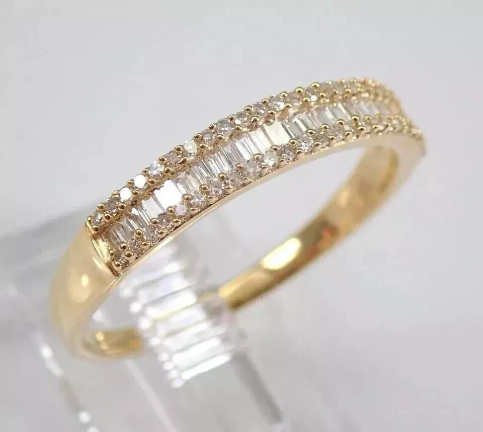 2.20Ct Baguette Cut Lab-Created Diamond Women’s Band Ring 14k Yellow Gold Finish