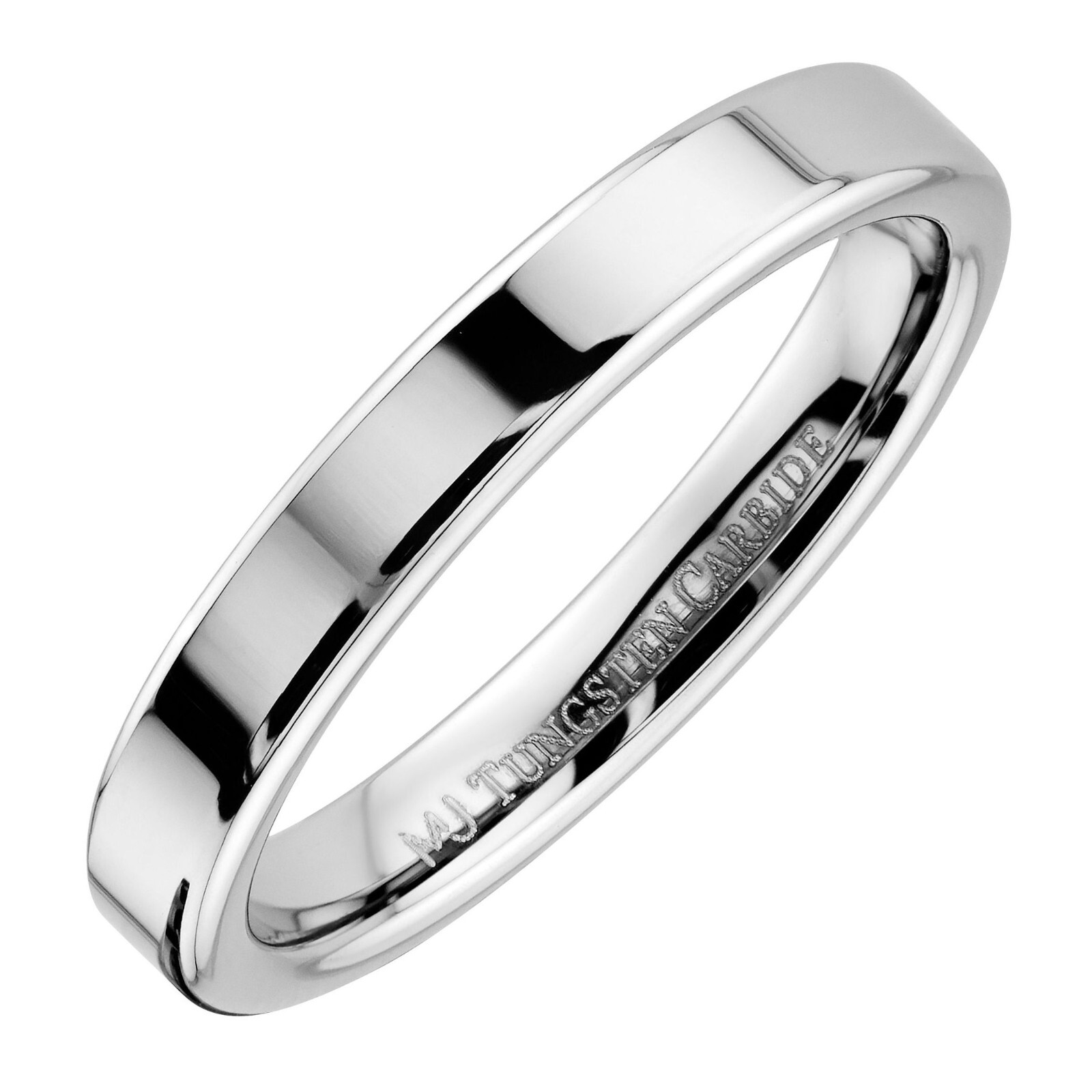 Pipe Cut Tungsten Carbide Mirror Polished Ring Band Size 3mm 4mm 6mm 8mm