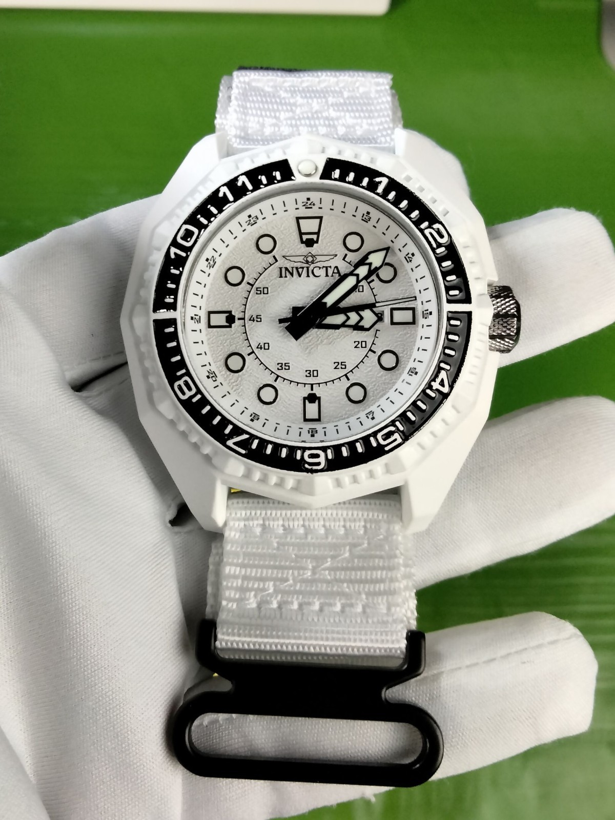 Invicta Akula Oversized 55 mm Aqua Plated Black & White Cartoon Dive Watch Men