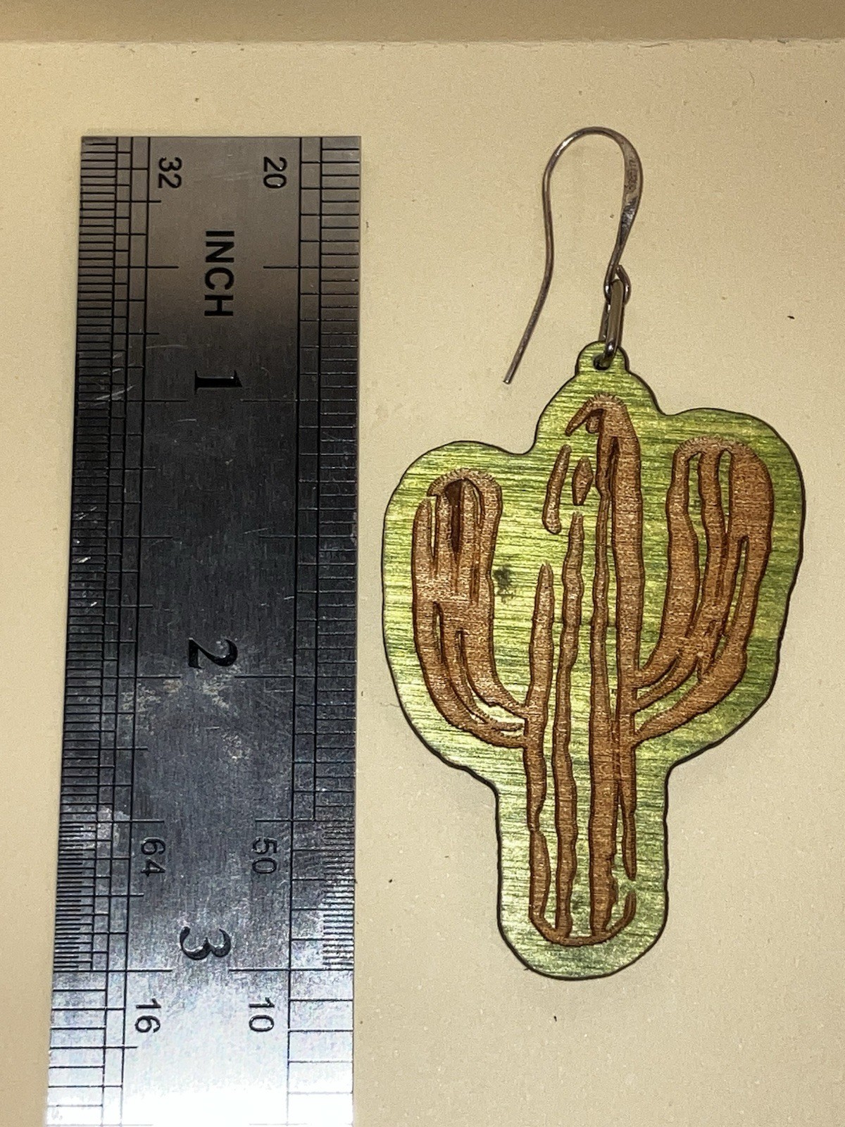 Green Wooden Cactus Dangle/Drop Hook Earrings 2 in – Western Nature