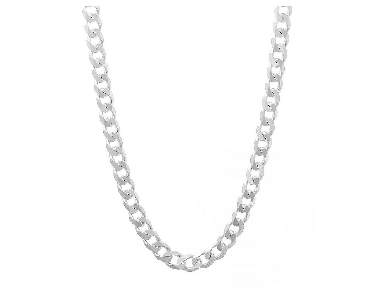Verona Jewelers Mens 925 Sterling Silver 4MM Italian Curb Link Chain Necklace