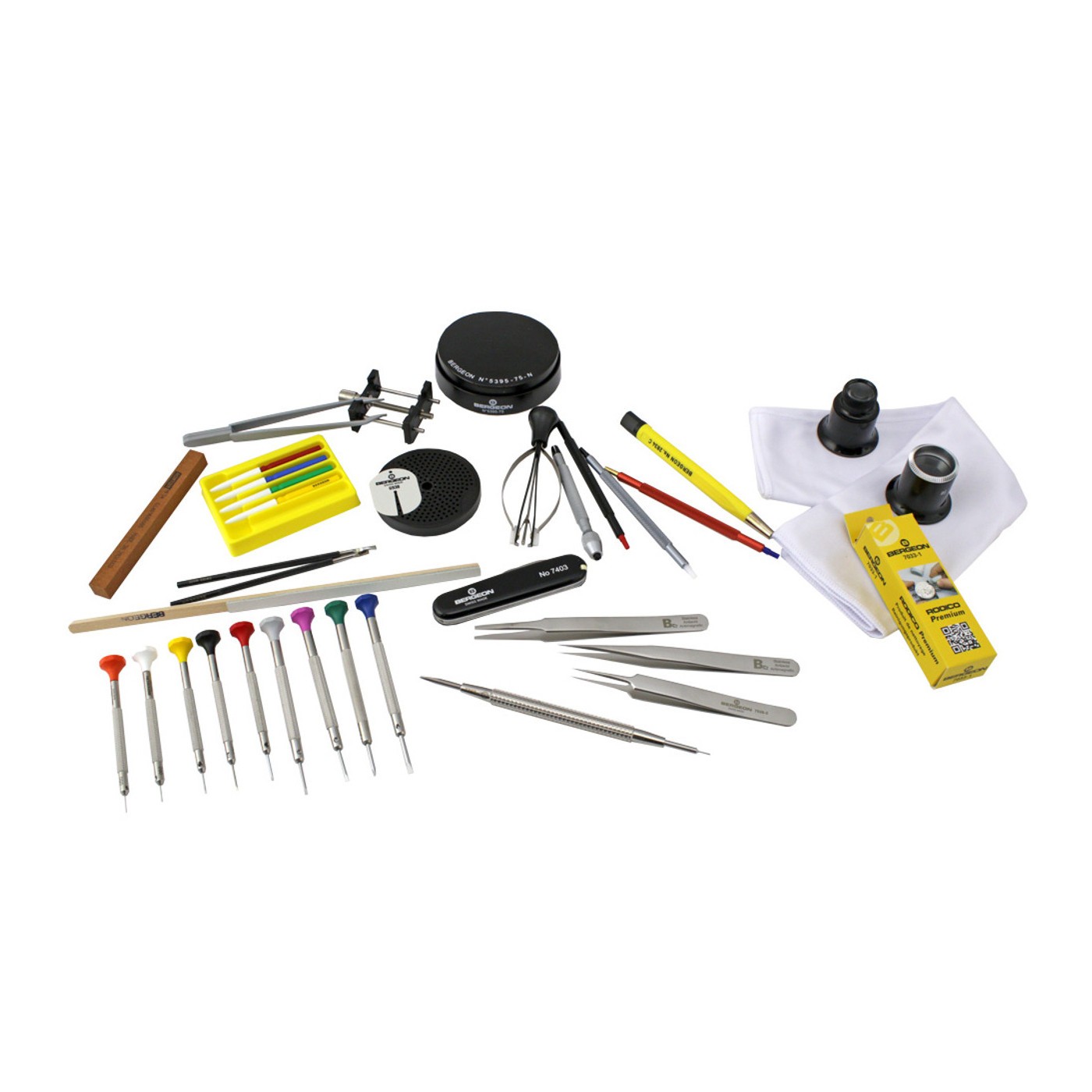 Bergeon 7817 Watch Service Tool Kit – 43 Pieces, Leatherette Case, Watch Repair