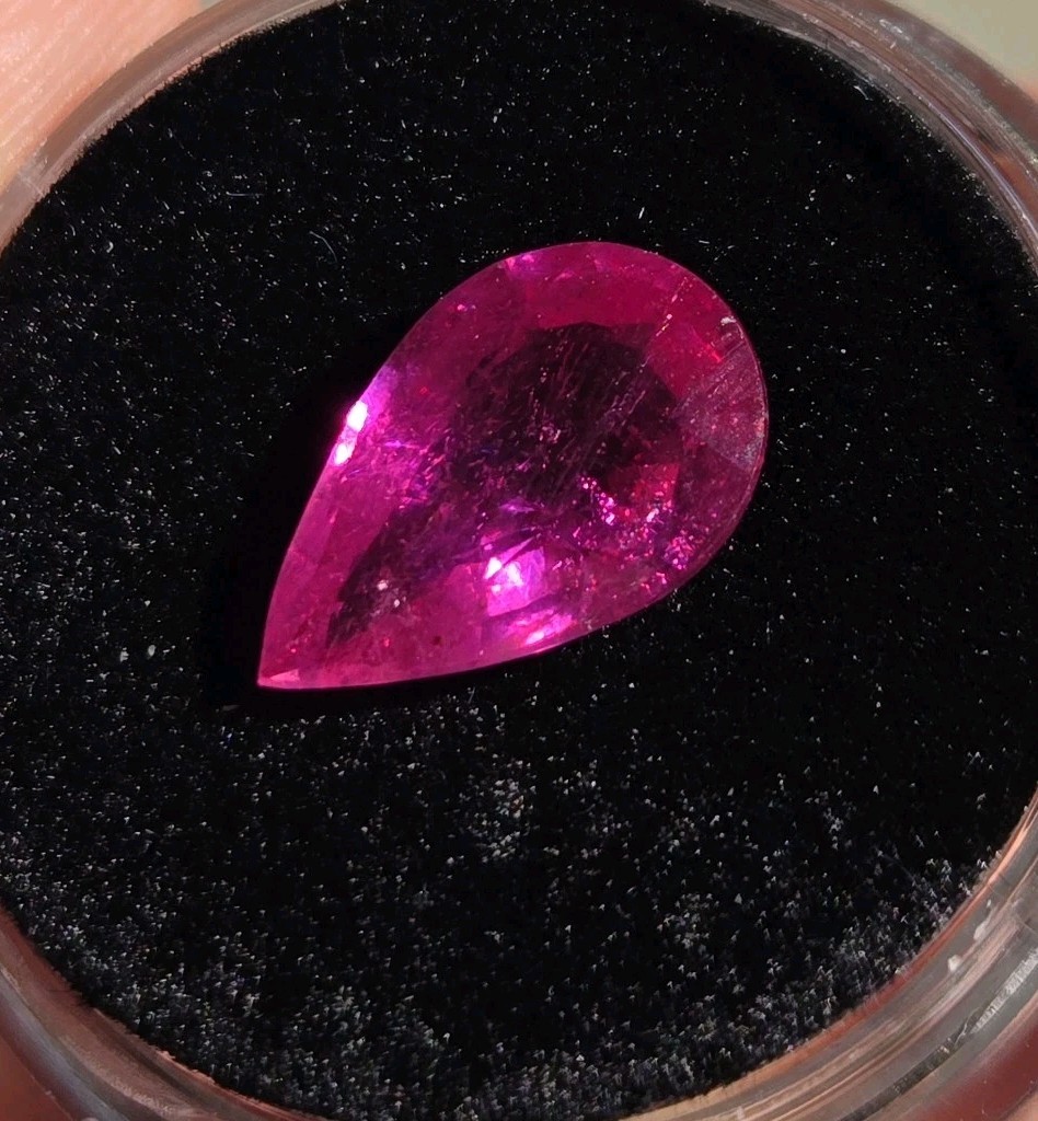 3.50ct Ruby Pear Cut 11.9×7.8mm Natural Corundum Red Gemstone Untreated?