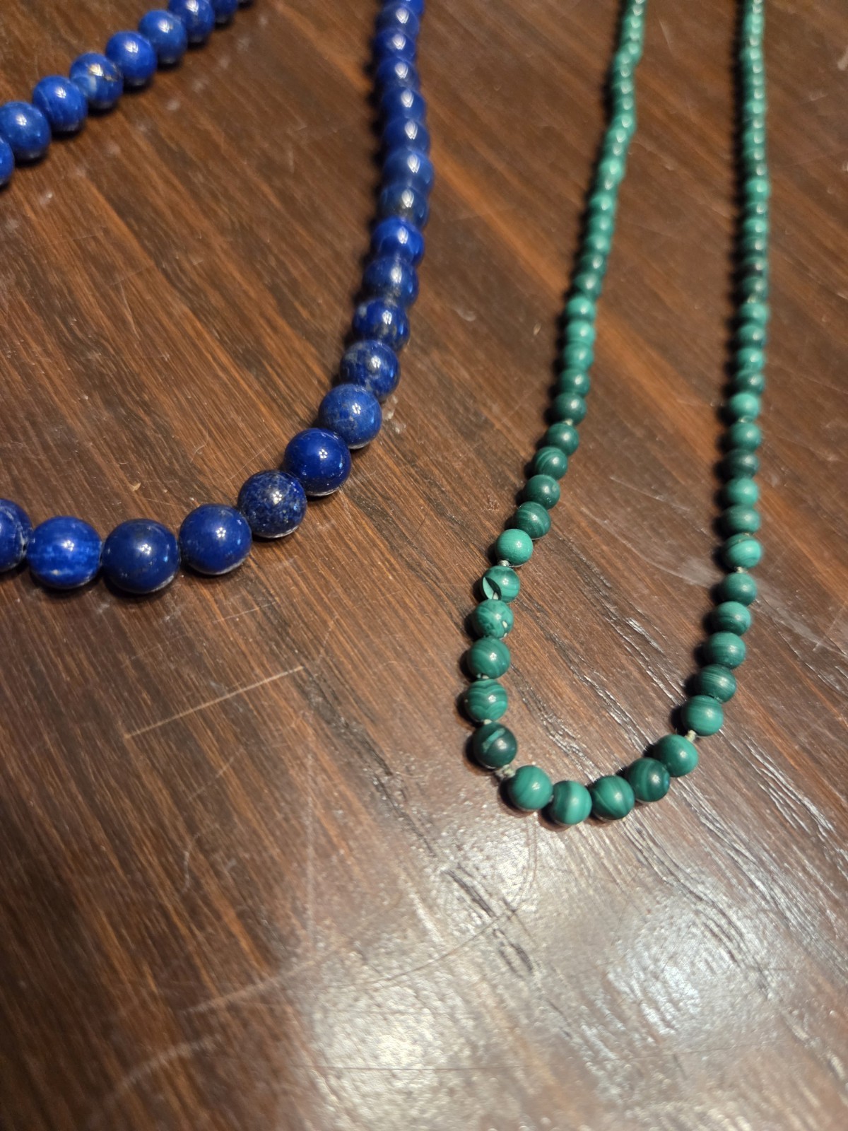 Green Malachite And Lapis Lazuli Necklace Bundle