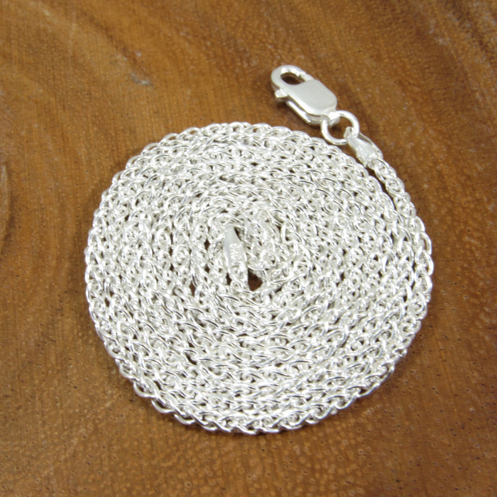 1.9MM Solid 925 Sterling Silver Italian SPIGA / WHEAT Chain Women’s Necklace