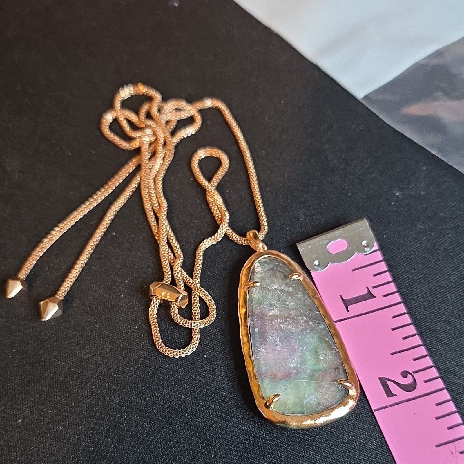 Kendra Scott Gold Tone Adjustable Asymmetrical Charm Pendant Necklace Signed