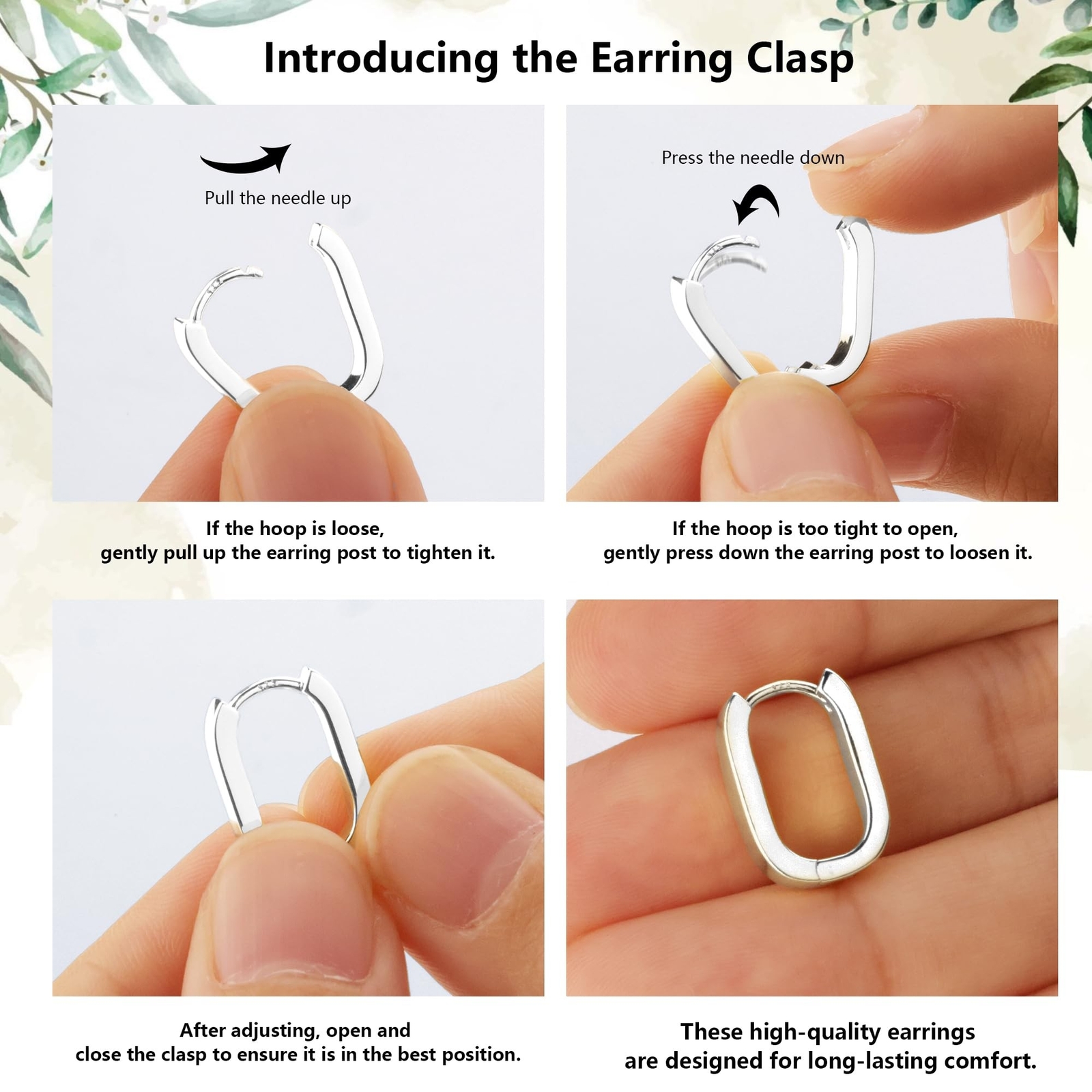 925 Sterling Silver Earrings Small Chunky Sliver Hoop Earrings for Women Tren…