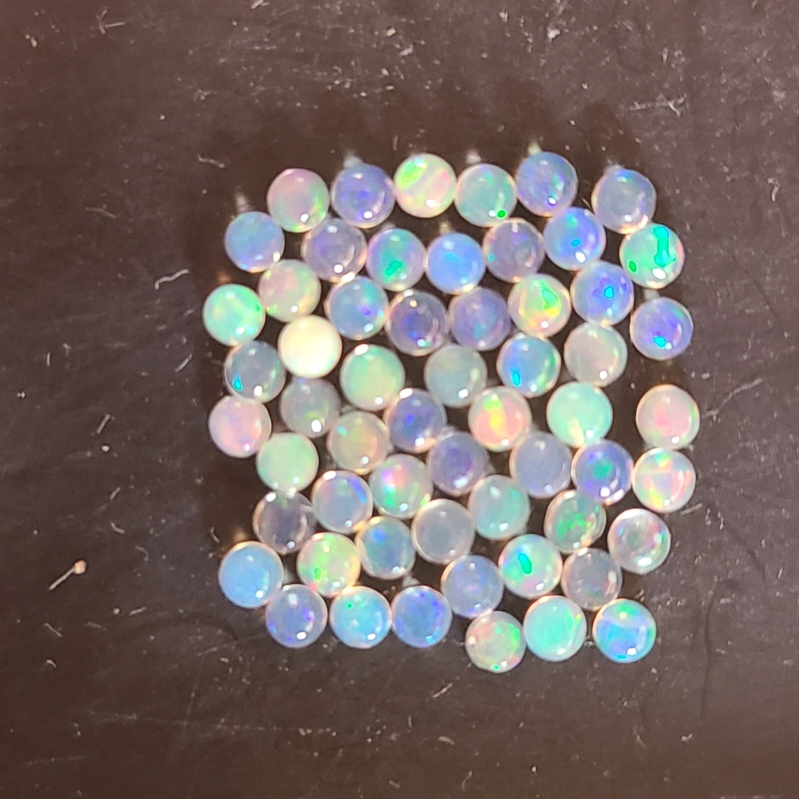 Natural Ethiopian Opal 2mm Flat Back Round Cabochon Loose Gemstone(s)