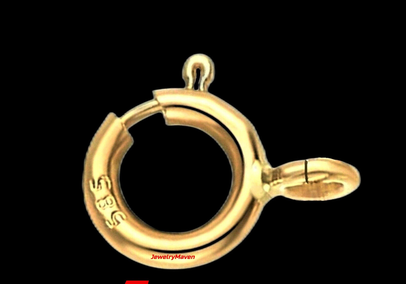 5.5mm 14k HEAVY DUTY WEIGHT Solid Yellow Gold Spring Ring Clasp OPEN Jump Ring