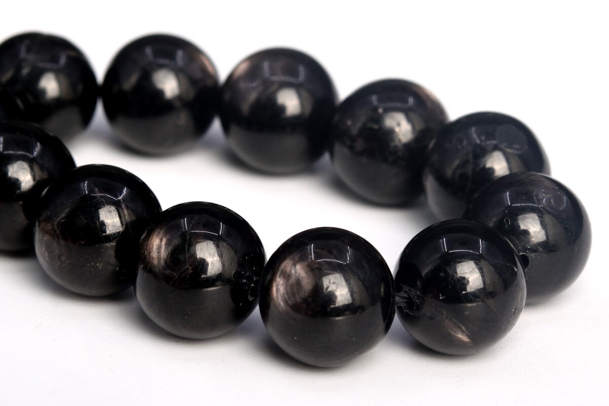 Genuine Natural Black Aura Hypersthene Grade AAA Round Loose Beads 6/8/10/12MM