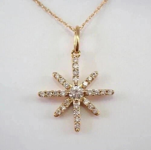 2.00Ct Round Cut Real Moissanite Pendant Necklace For Her 14K Yellow Gold Plated