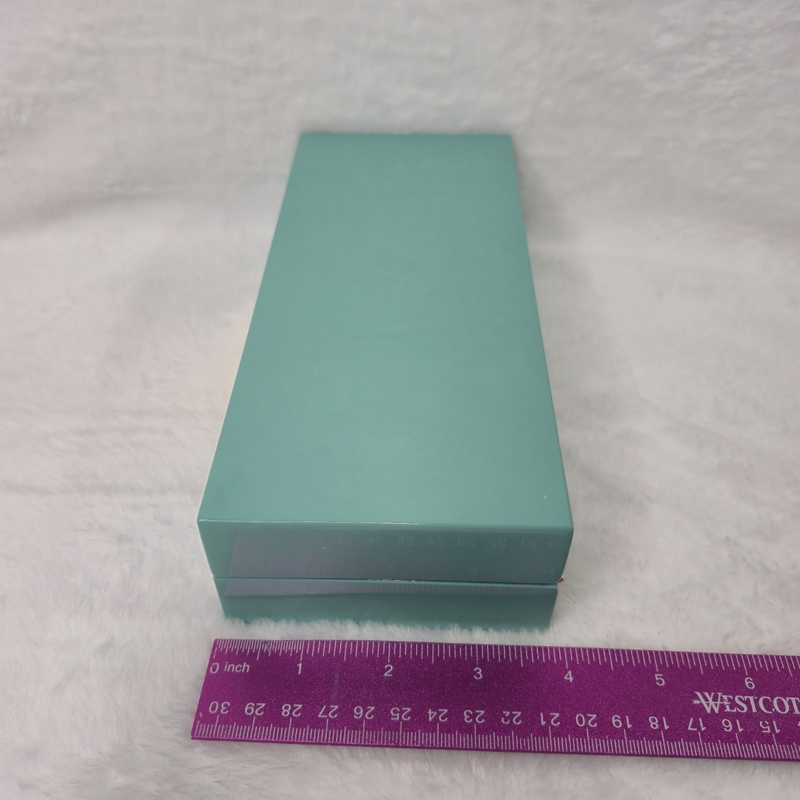 Addison Ross Ross LTD Polished Lacquer Wood Jewelery Box Glossy Teal 4″x9″ NWOB
