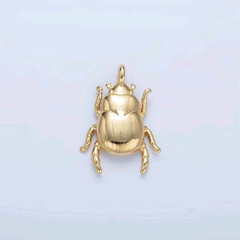 14K Gold Filled Beetle Pendant Charm Dainty Insect DIY Bracelet Necklace