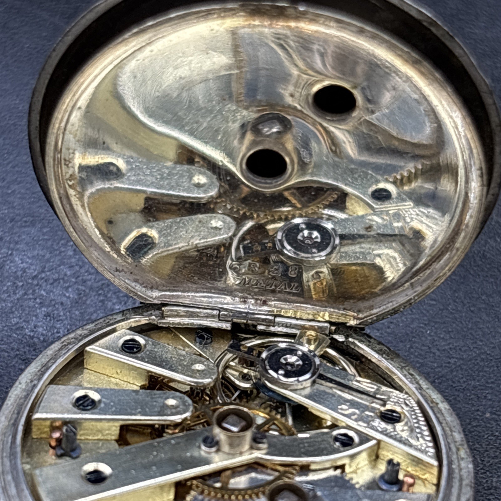 Pocket Watch 800 Silver Case PARTS REPAIR PRACTICE Floral Etched Case