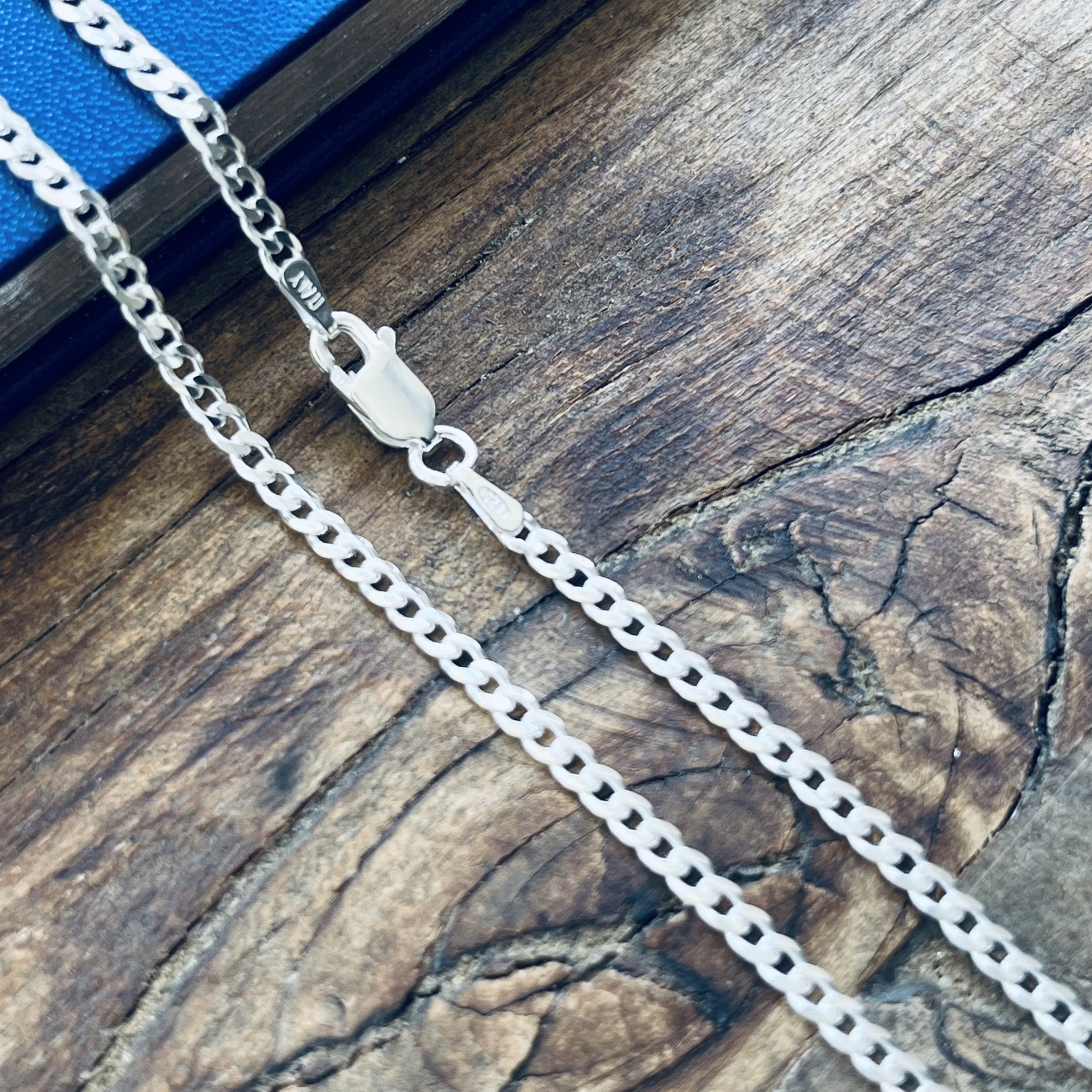 Real Solid Sterling Silver Mens Boys Curb Cuban Bracelet or Necklace