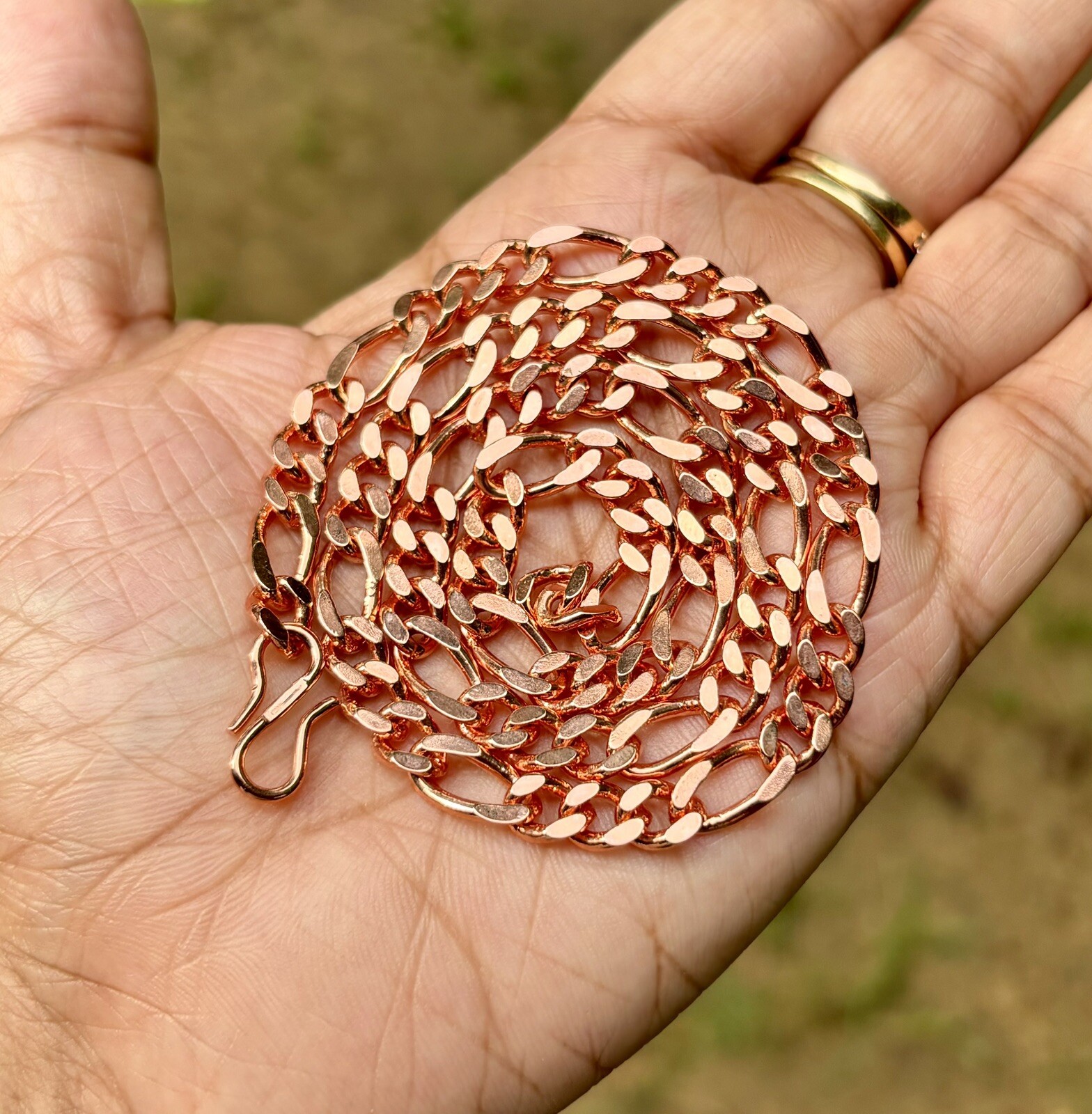 18 inch Pure Copper FIGARO Chain Necklace, Healing Copper Jewelry, Spiritual
