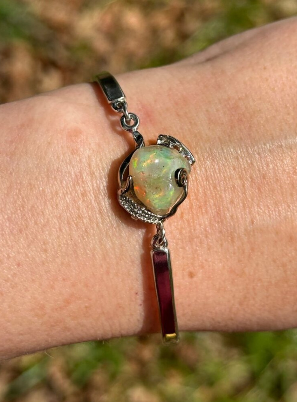 Vintage Opal Adjustible Cuff Bracelet