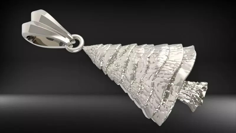 Christmas Tree Pendant | 999 Fine Silver 28mm | Handmade USA