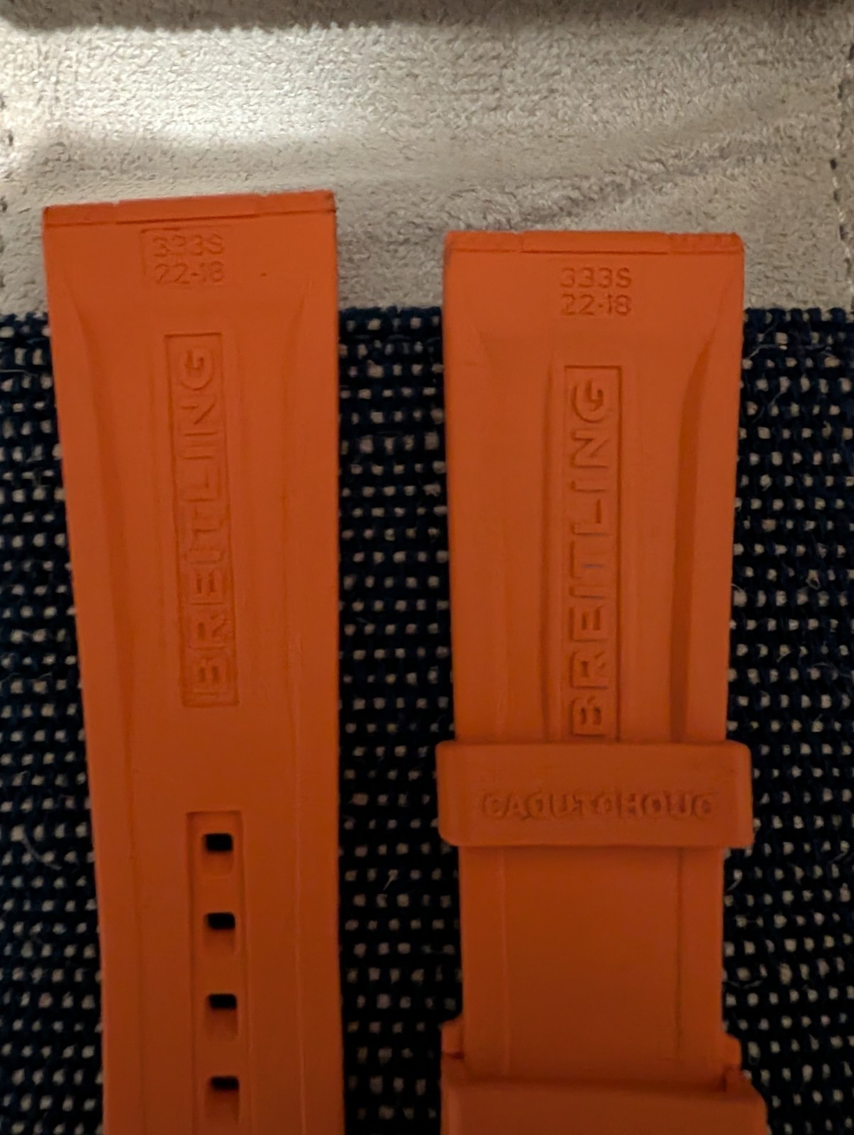 Breitling Orange Diver Pro Rubber Strap 333s