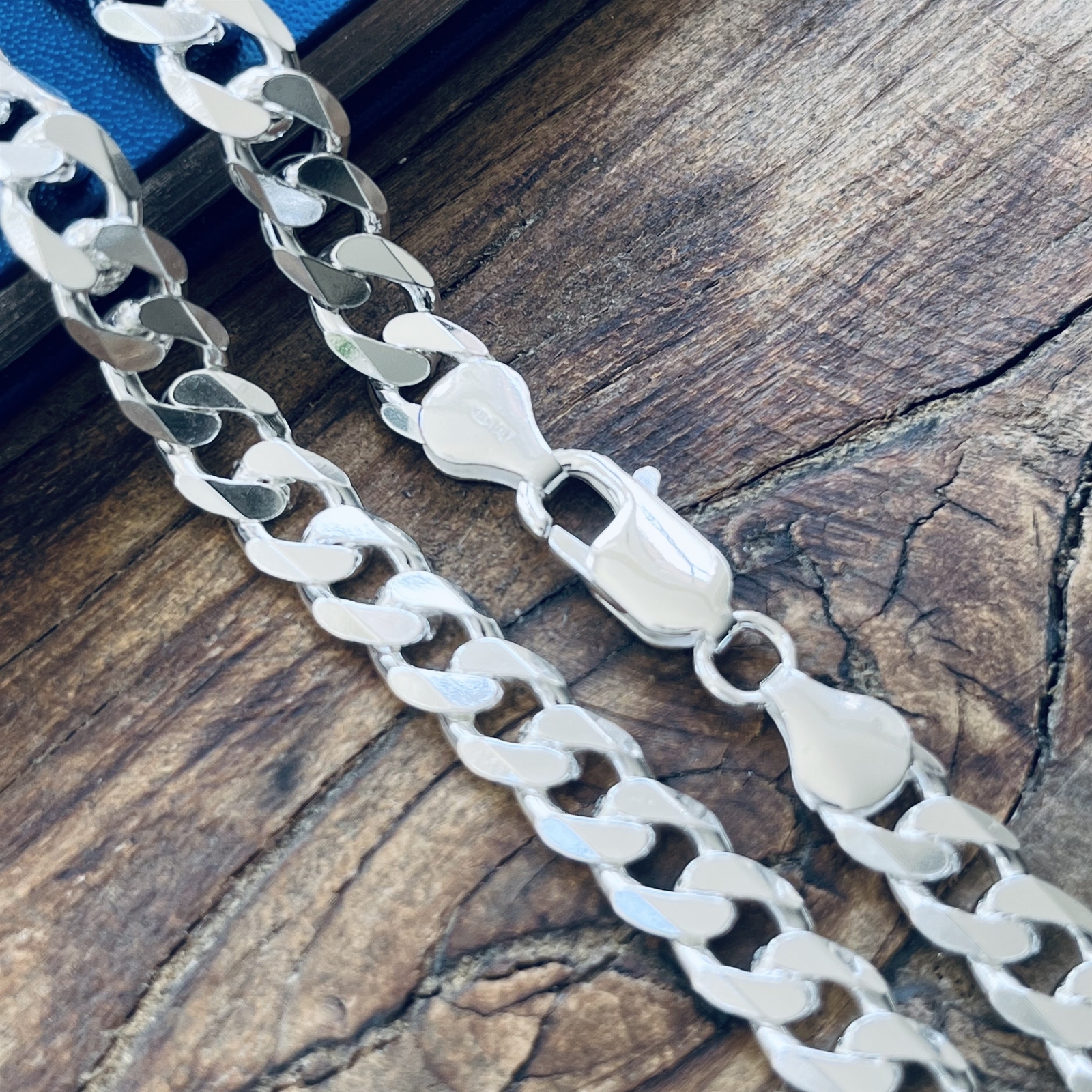 Real Solid Sterling Silver Mens Boys Curb Cuban Bracelet or Necklace