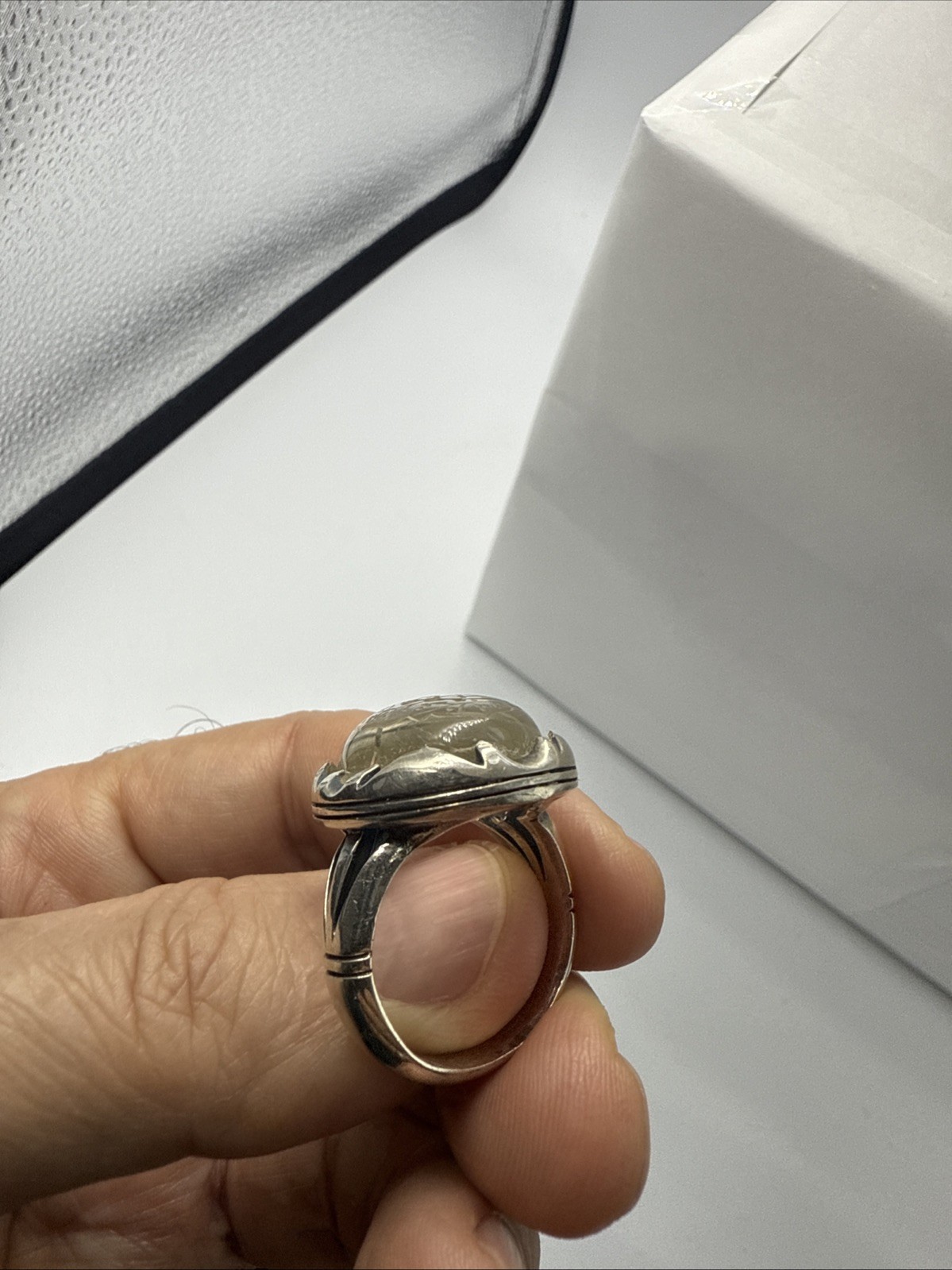 HAND ENGRAVED MEN’S RING مُلكُ الله ON A DOUR NAJAF نقش يدوي على النجف