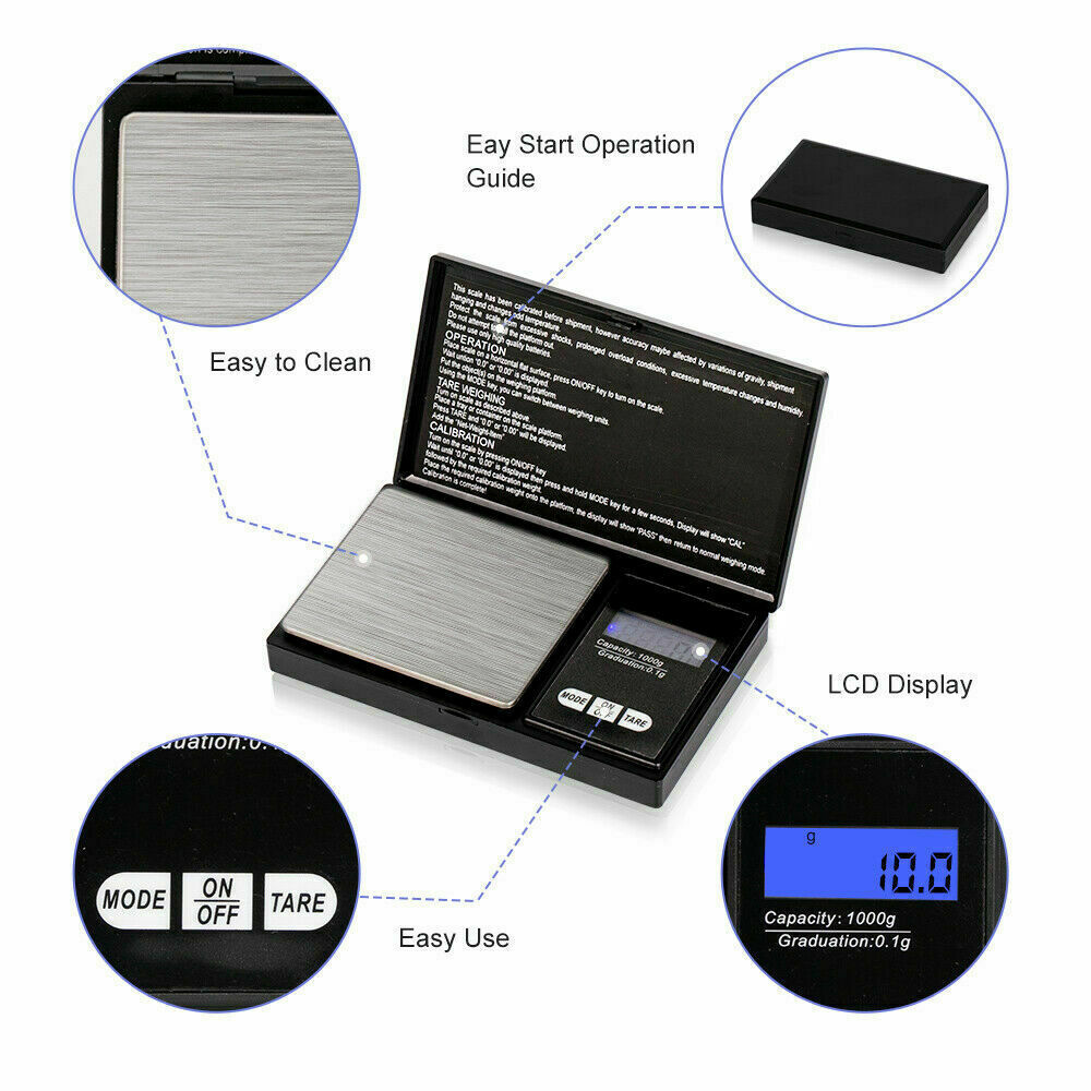 Digital Scale 1000g x 0.1g Precise, Healthy Eating Food Scale G, OZ, GN, CT, DWT