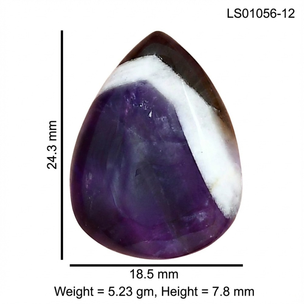 Natural Chevron Amethyst 24.3×18.5×7.8 mm Pear Polished Gemstone LS01056-12