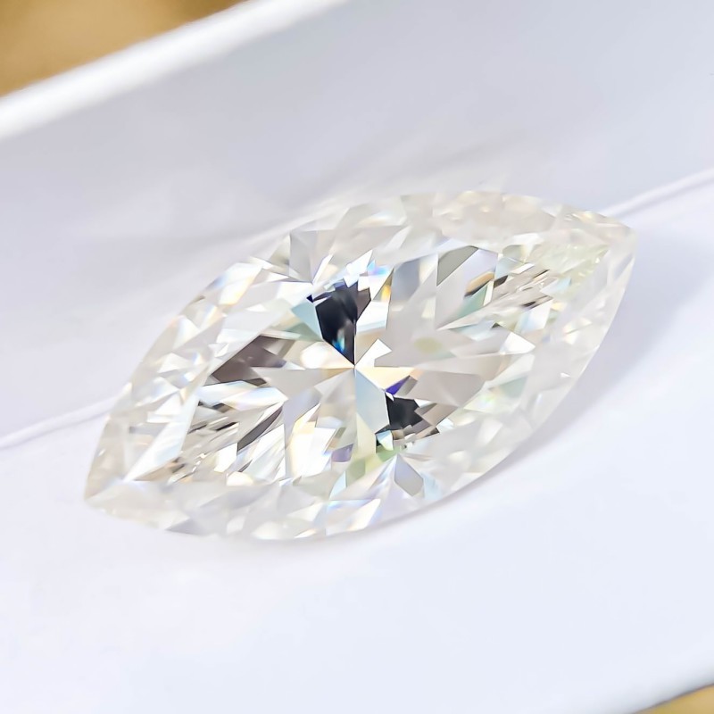 US Lab-grown Moissanite Loose Stone 10ct D Color VVS1 GRA Certified Marquise Cut