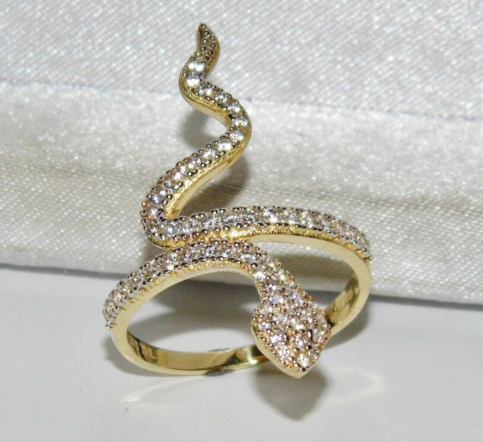 Lab Created 2Ct Round Diamond Snake Engagement Band Ring 14K Yellow Gold Plated