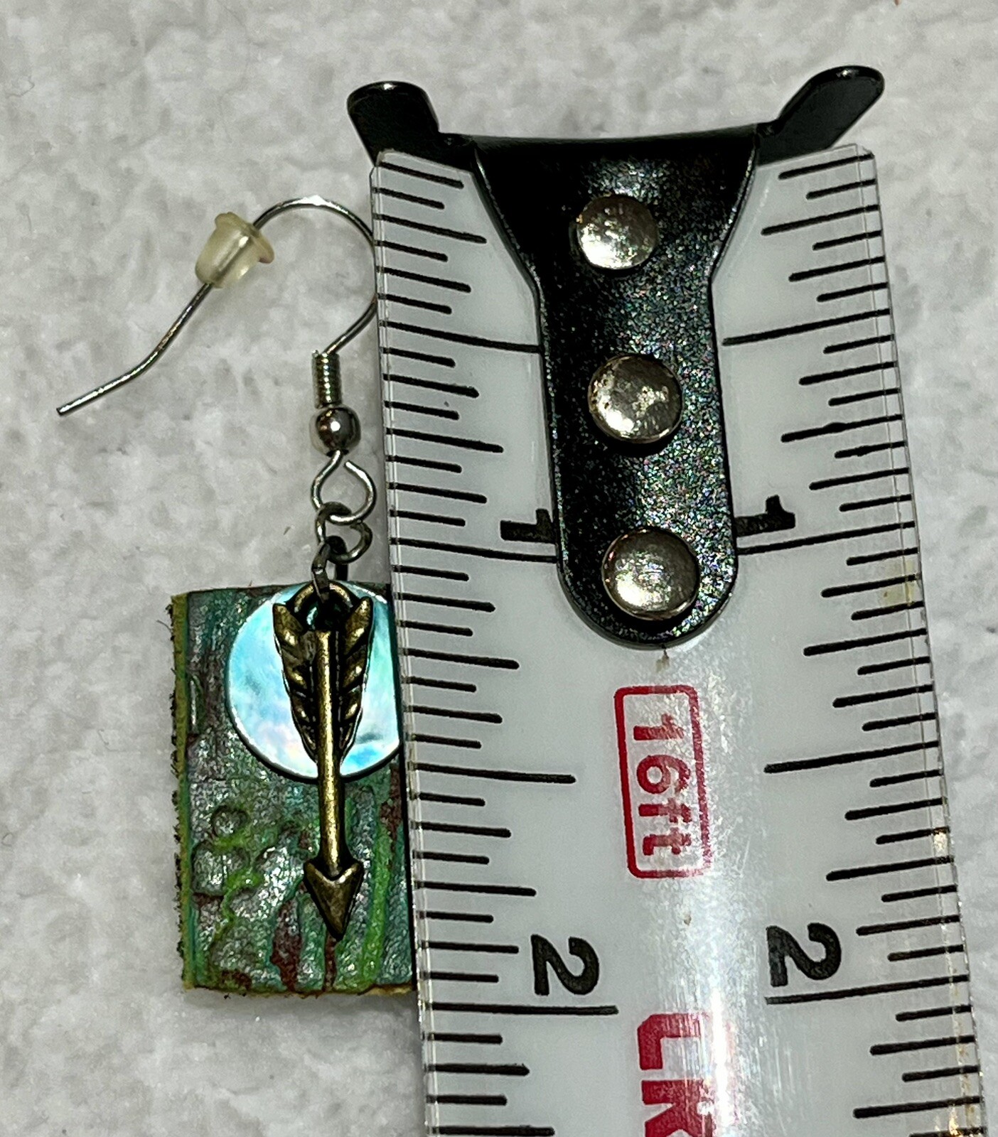 Artisan Made Genuine Leather Geometric Design With Arrow & Shell Boho Cowgirl