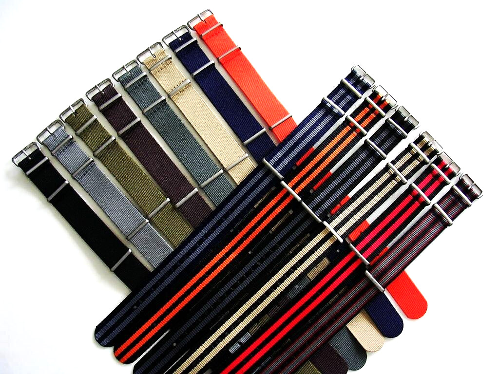 20mm Black NATO G10 Premium nylon Ballistic Airforce watch band Bonded IW SUISSE