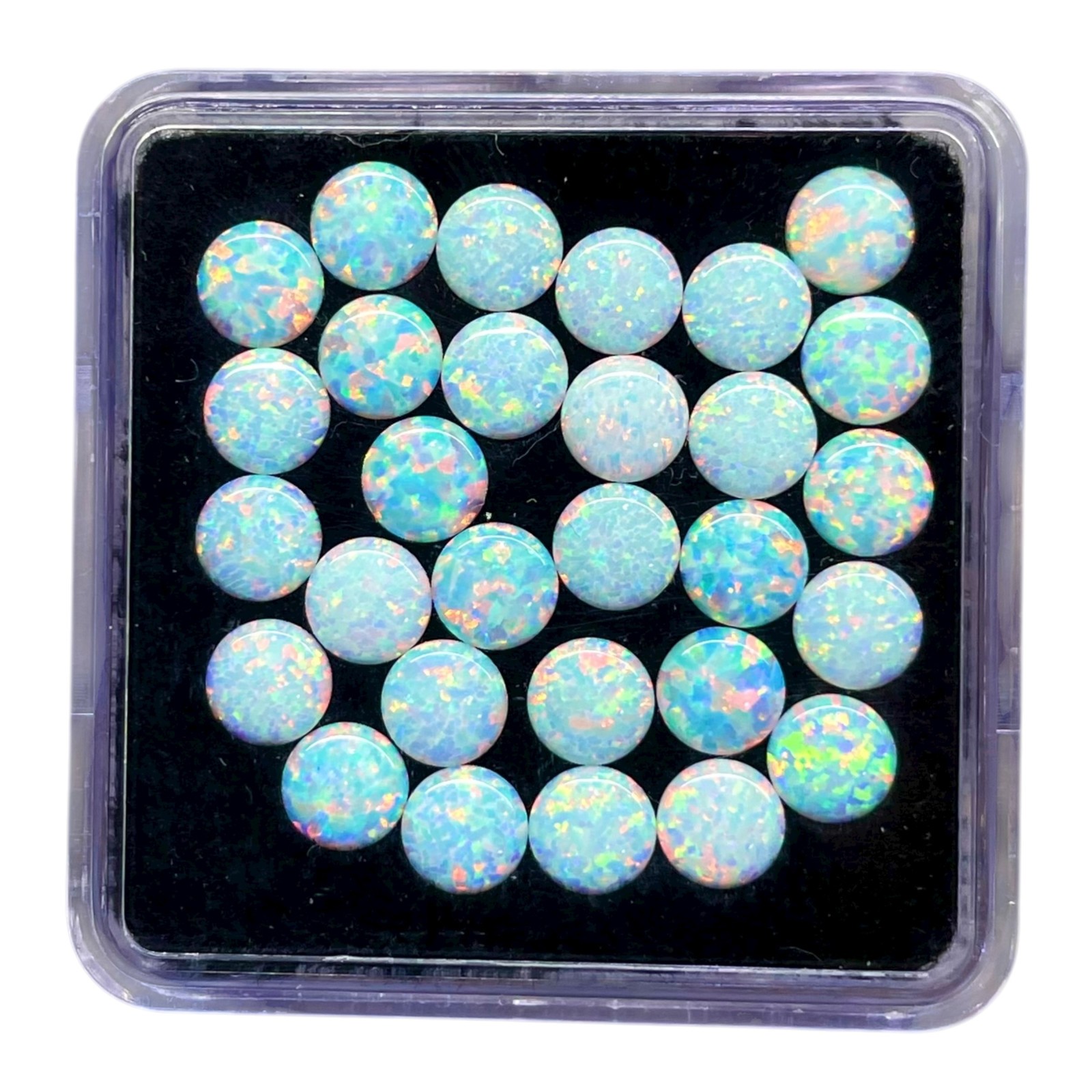 10 Pcs Australian Opal 5mm Round Cabochon AAA Quality Lab Created Gemstones Lot