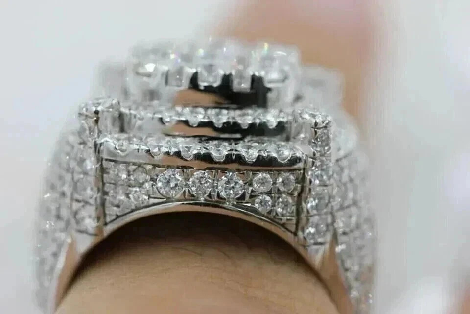 2.50 Ct Round Lab Created Diamond 14k White Gold Plated Men’s Pinky Wedding Ring