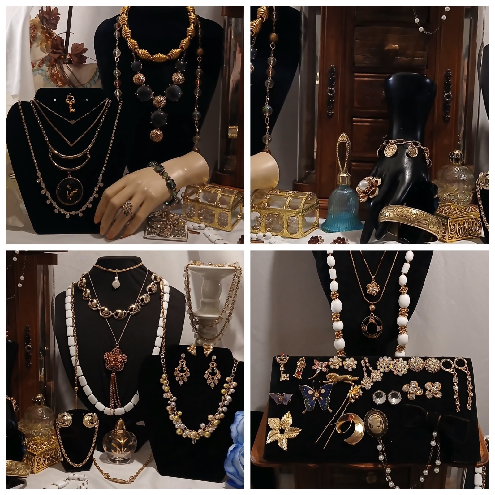 Mixed Vanity & Accessories Jewelry Lot (Includes Jewelry Box) More than 50 Pcs