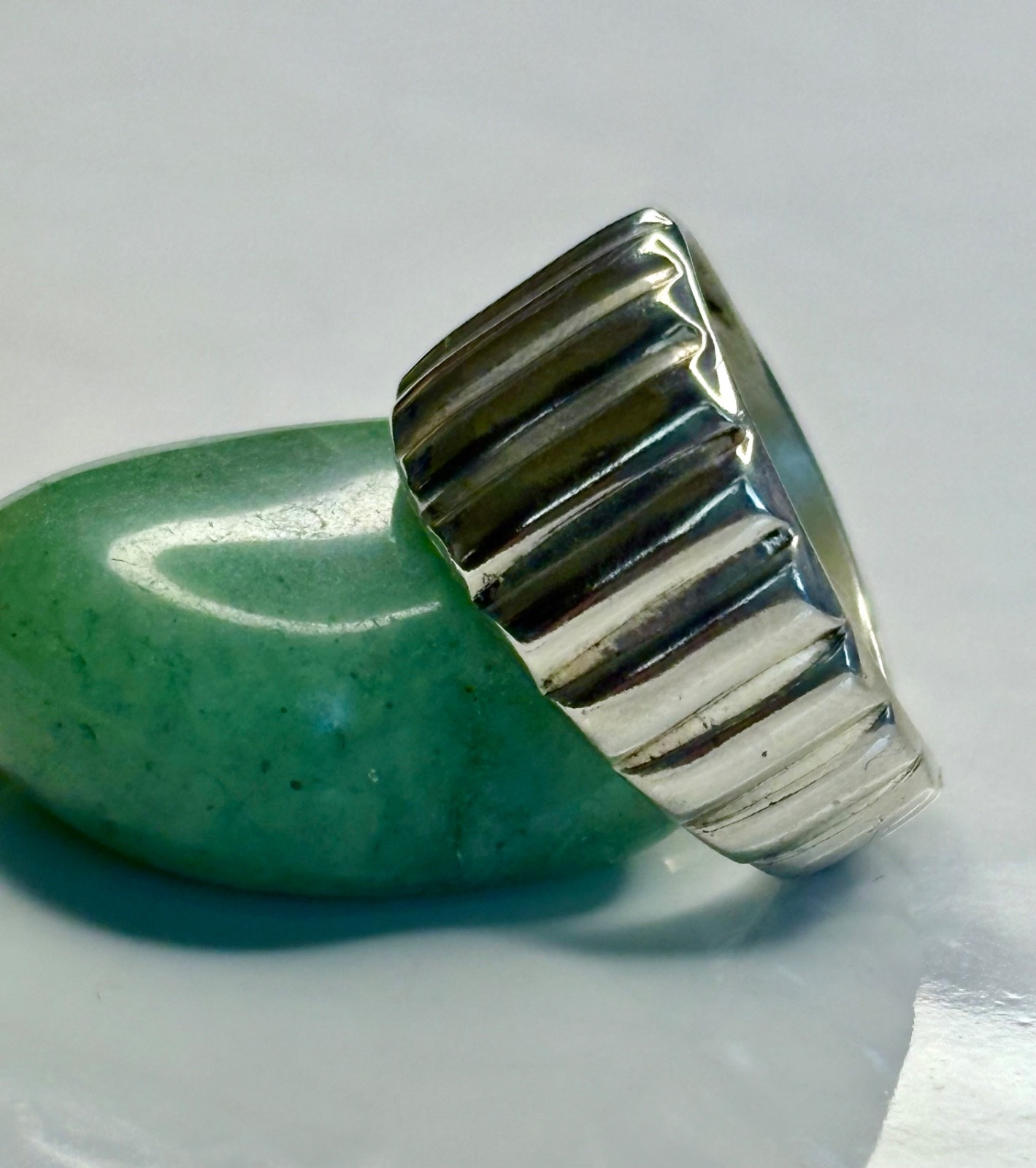 pure Silver Ribbed Band Ring 999.Pure Fine Silver Bold Design