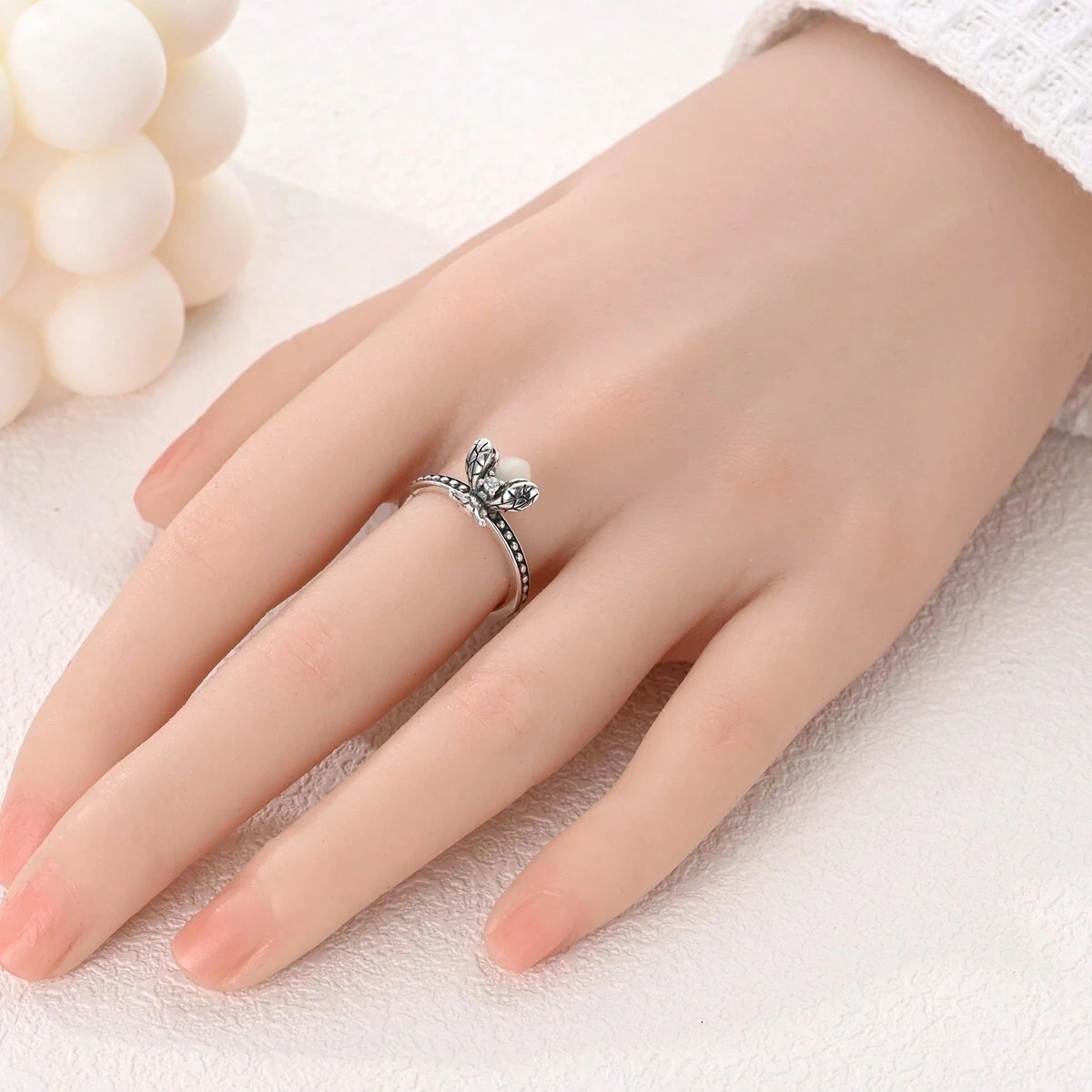 Glow in Dark Firefly Ring Silver You Light Up My Life Women Jewelry Gift