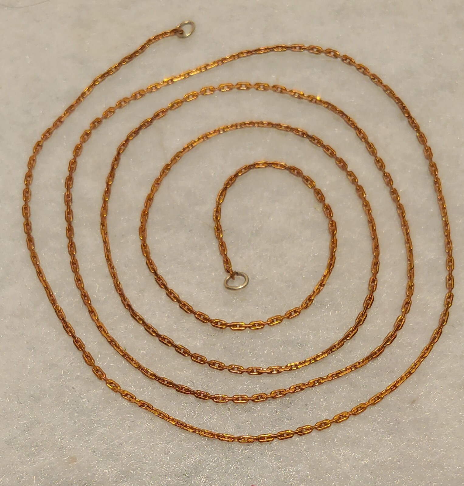 VINTAGE COPPER ( Fine ) Chain 23.5″ Long Necklace (Width 1mm) (CHAIN LINK STYLE)