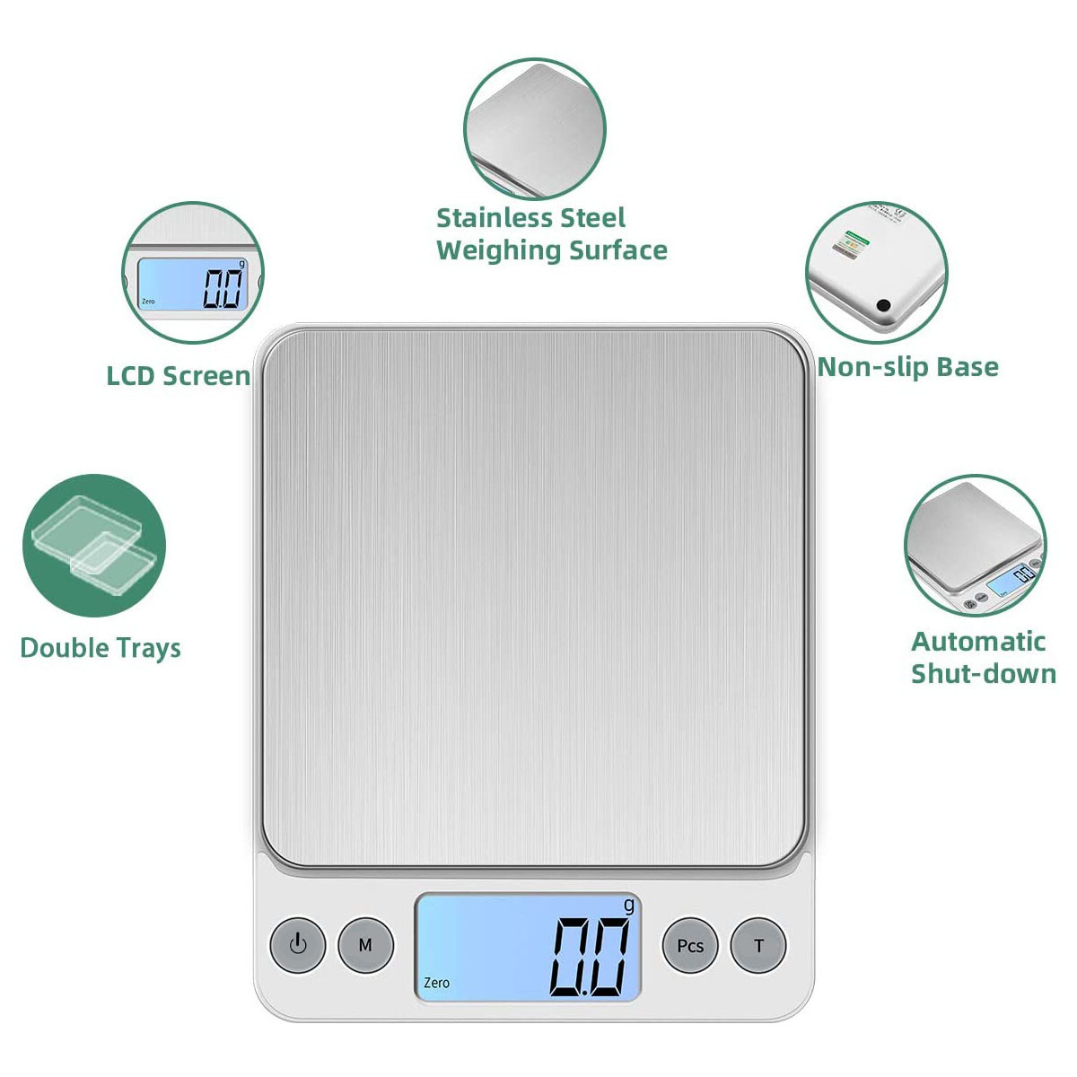 Portable 3000g Digital LCD Scale Jewelry Kitchen Food Balance Weight Gram