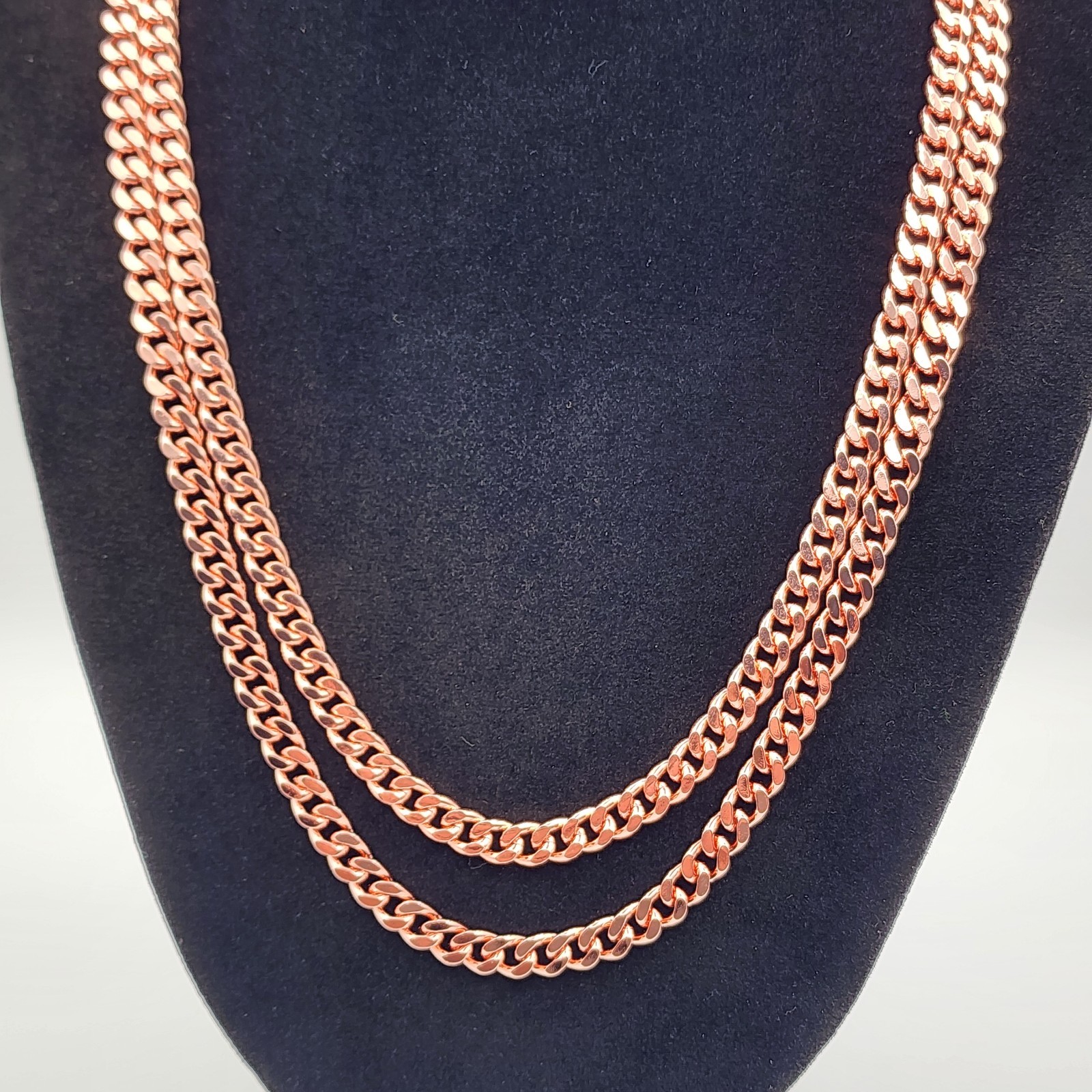 Pure Copper Cuban Chain Necklace – 7 mm Heavy Cuban Link Chain 22″-24″