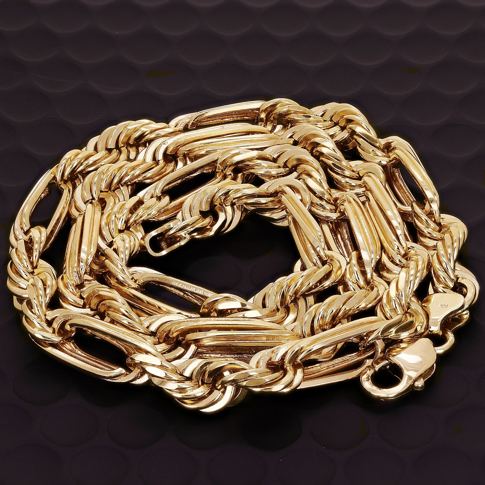 14k Yellow Gold Solid Milano Figaro Rope Chain Necklace 24″ 10mm 156.5 grams