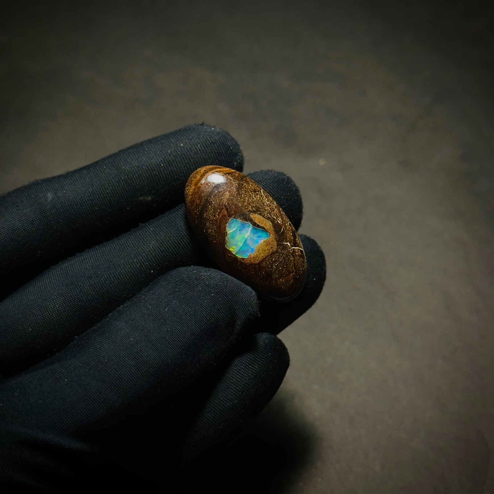 40Ct, Earth-Mined Australian Boulder Opal, Hand Polished Opal Cabochon, 36x20x9