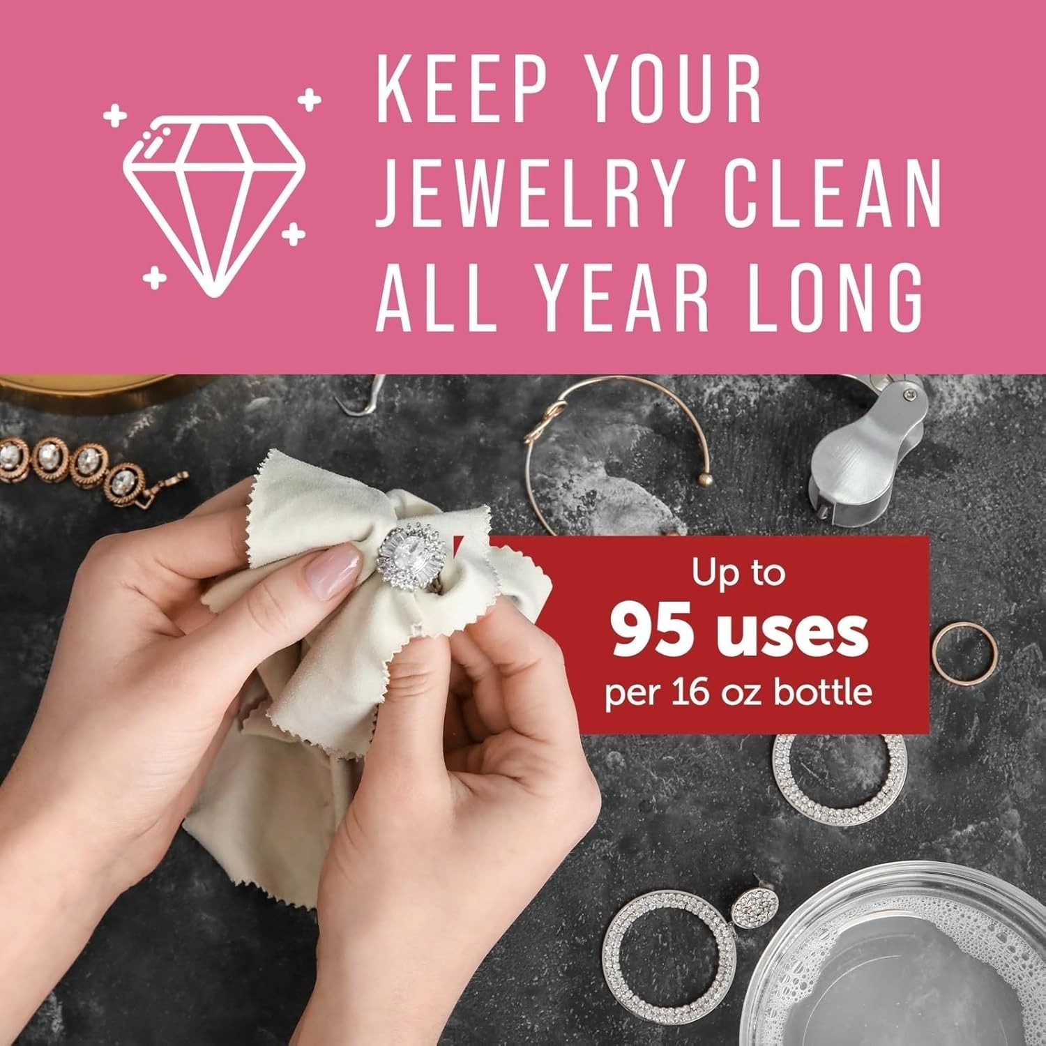 Maplefield Ultrasonic Jewelry Cleaner Solution – Concentrated Formula & Ultrason
