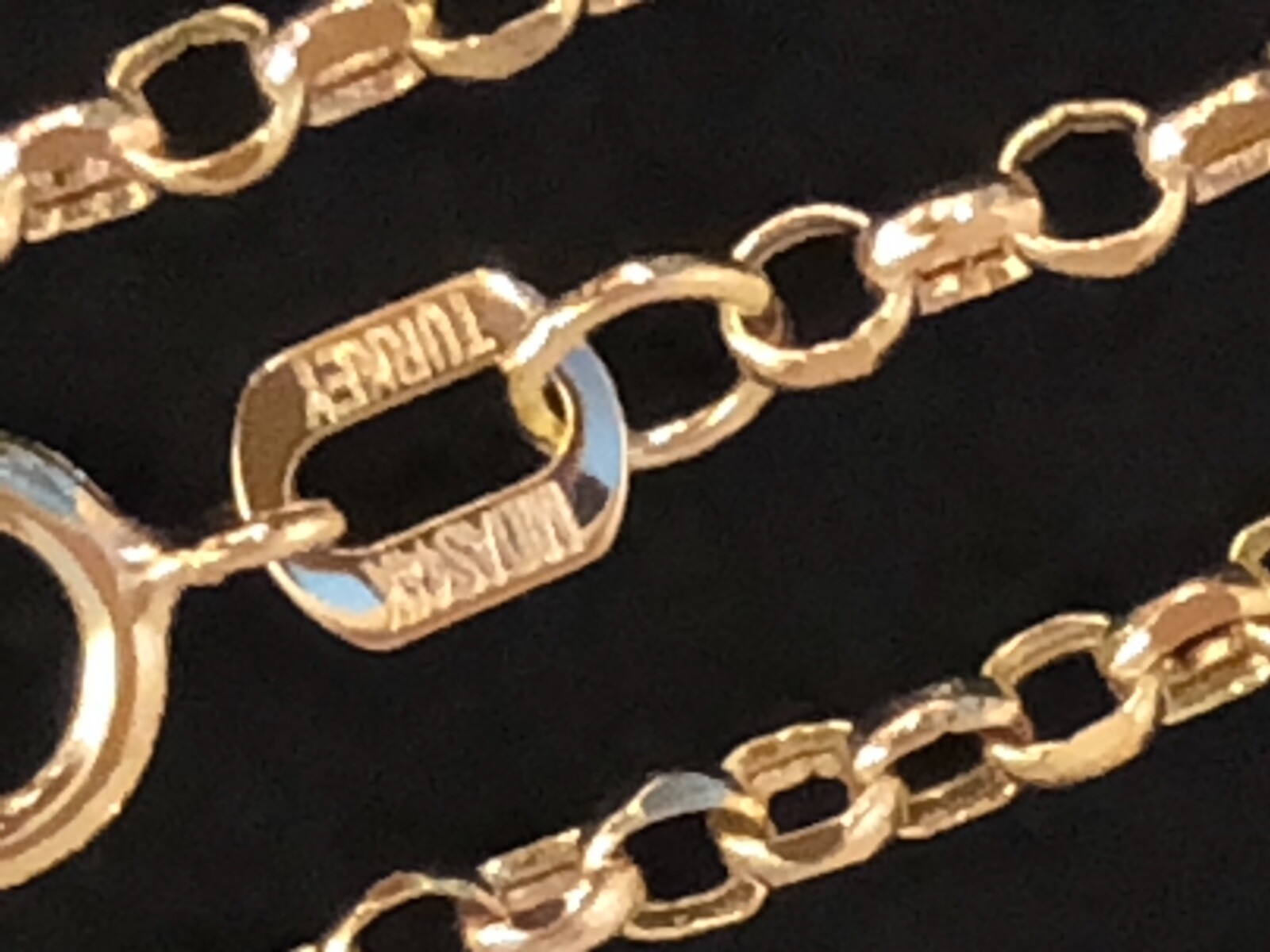 14 k Solid Yellow Gold 2.1 mm Rolo Chain Necklace 16″, 18″, 20″, 22″, 24”.