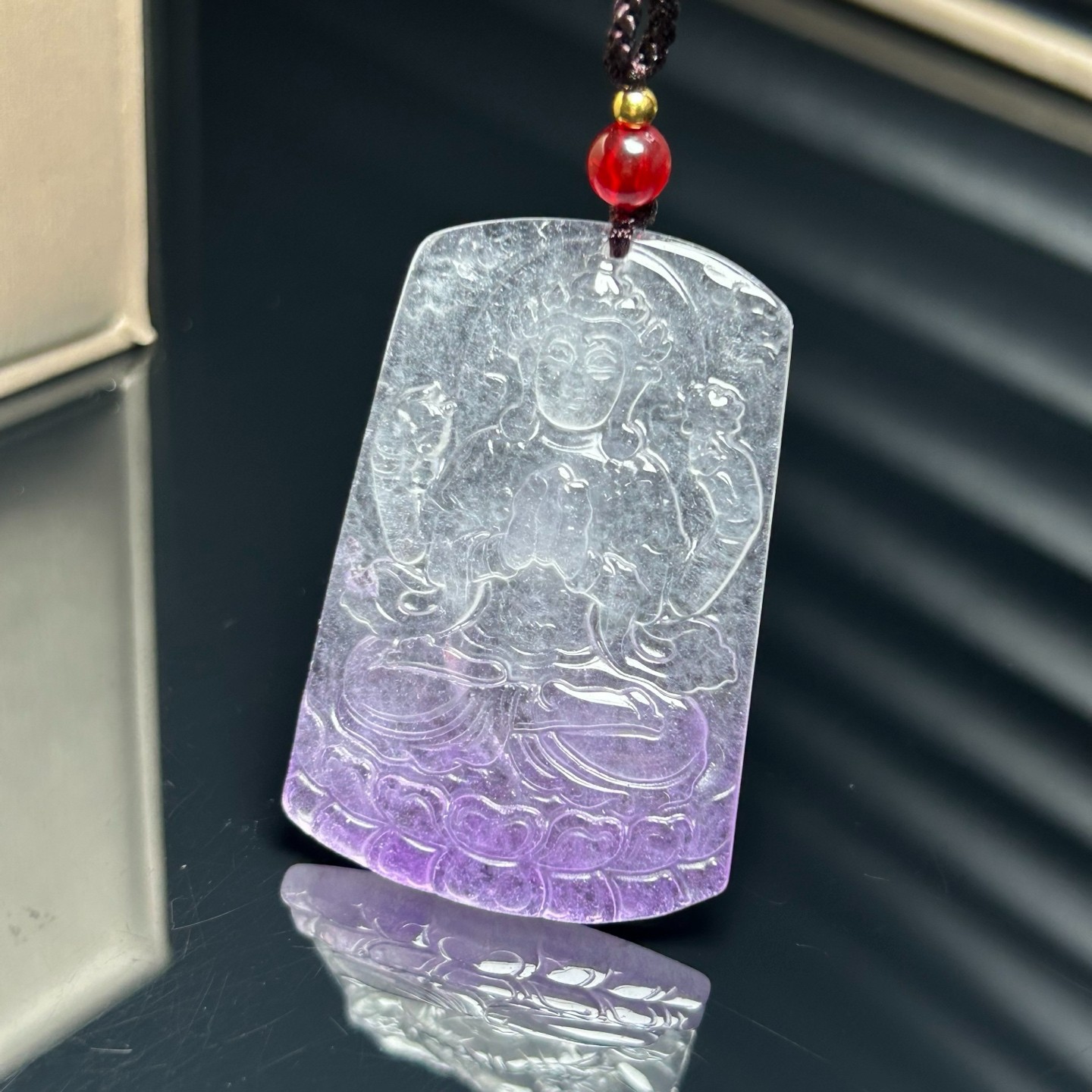 Nature ice white Burmese Jade Jadeite Carved kwan-yin lucky Pendant&Necklaces