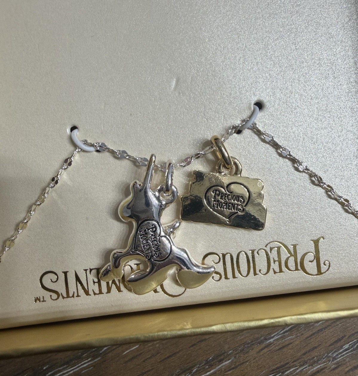 Precious Moments Unicorn Necklace Shine Bright Fine Silver Plated NIB Viral