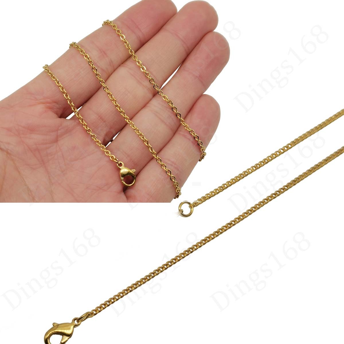 18K Yellow Gold Filled Tarnish-Resistant 20inch 2.4mm Cable Chain Necklace P146G