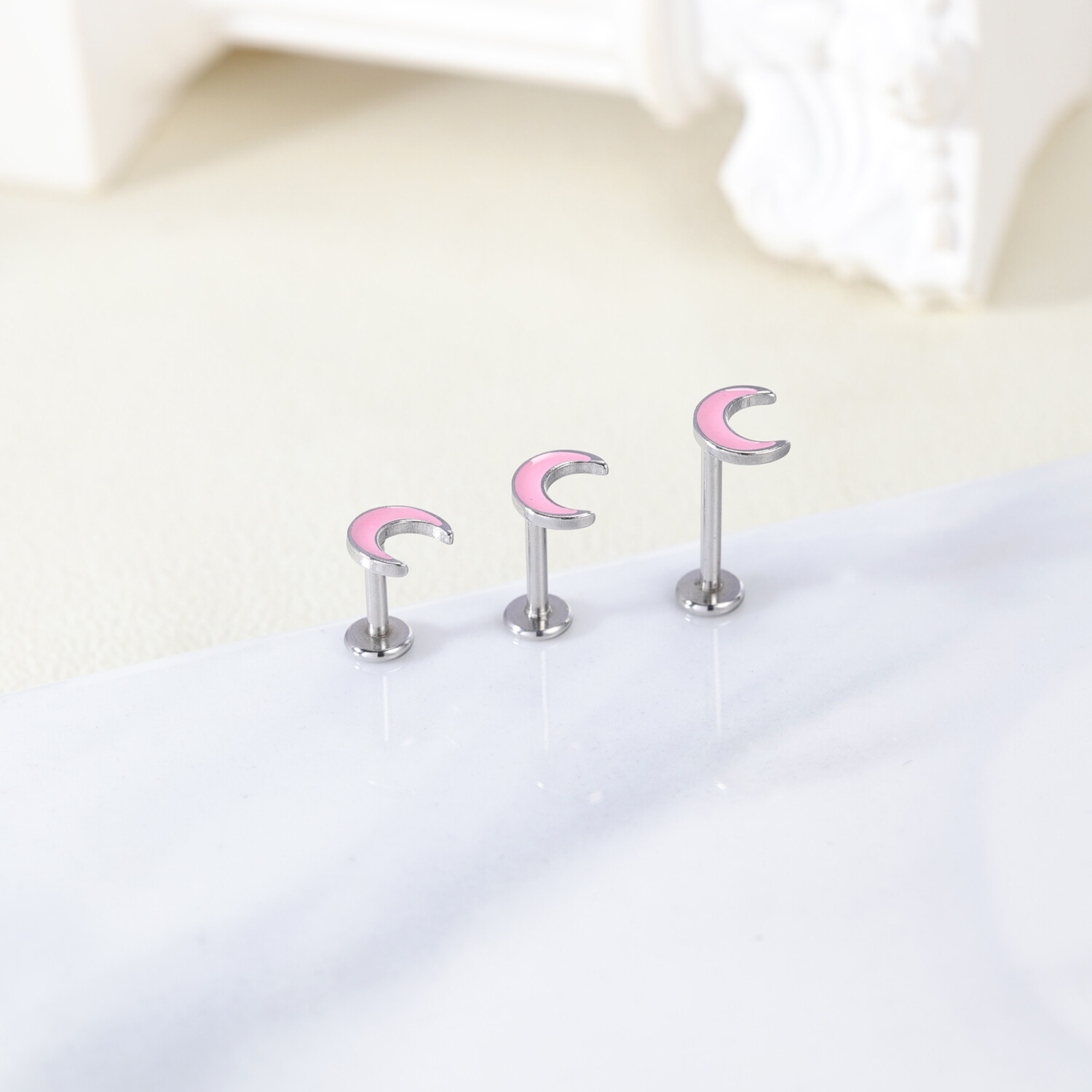 16g Stainless Steel Labret Lip Studs CZ Tragus Earrings Medusa Monroe Piercing
