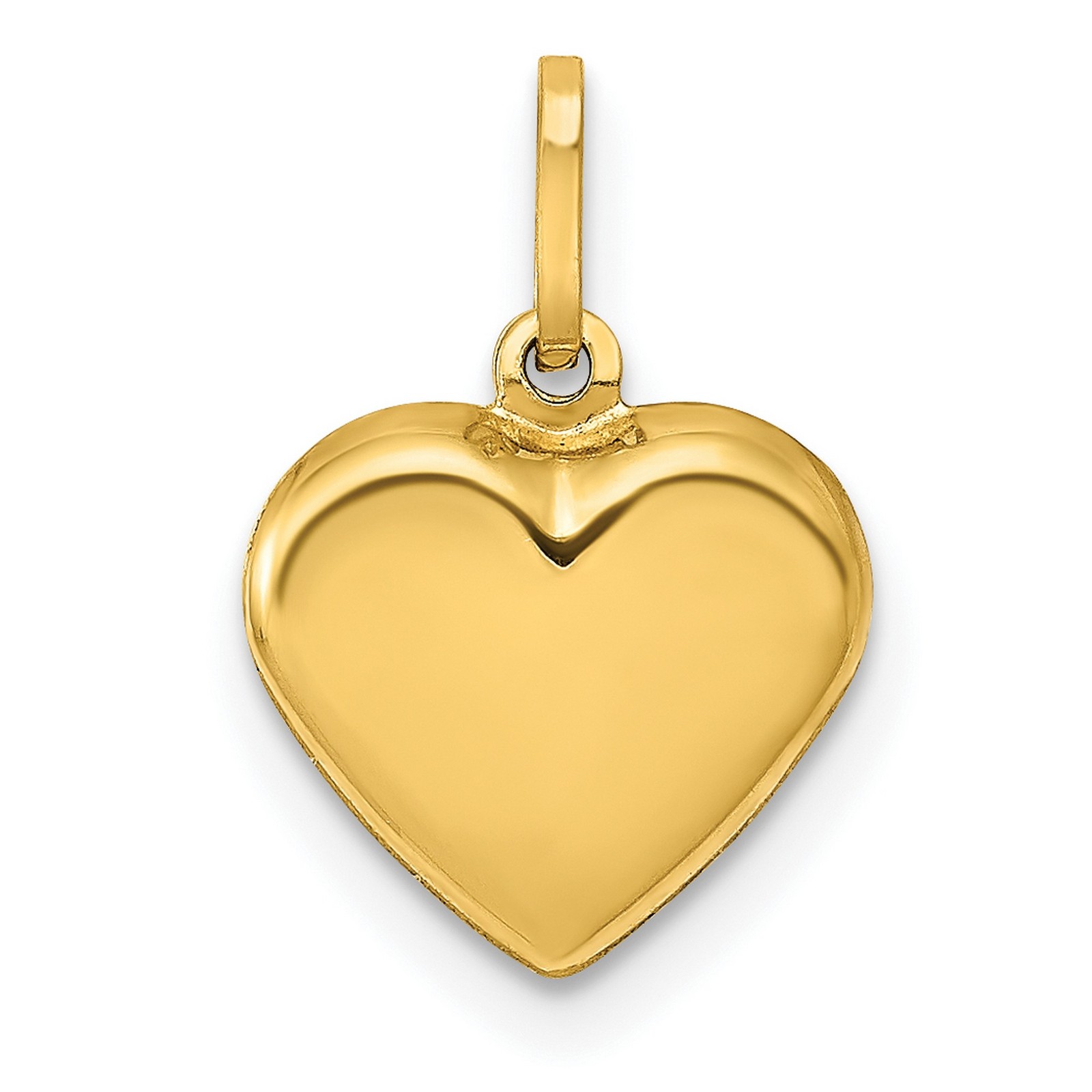 14k Yellow Gold Heart Pendant Polished Minimalist Charm for Women Necklace